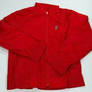 Vintage 90's Boast X Disney Mickey Mouse Tennis Jacket Red Hooded Men's Medium